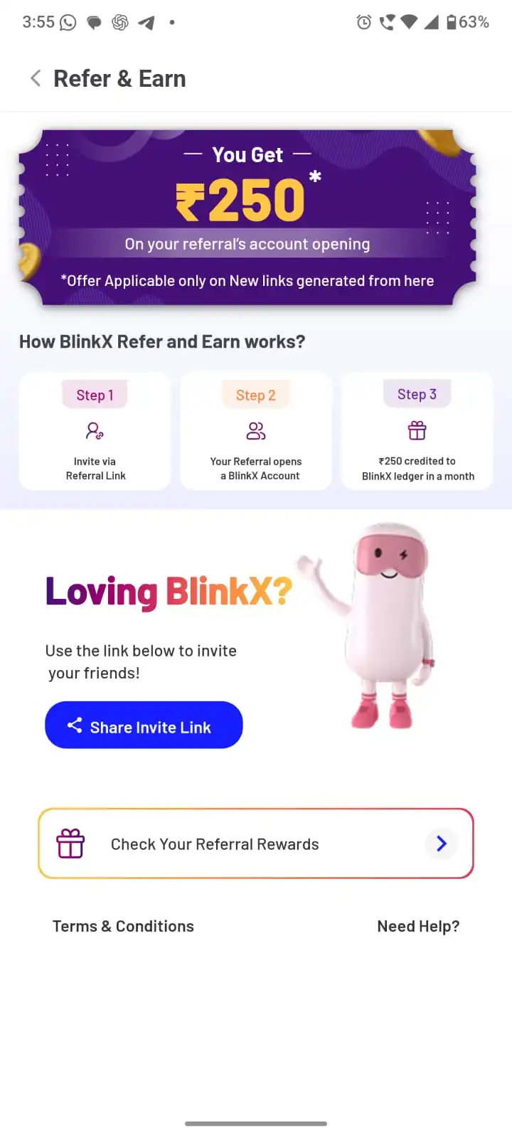 BlinkX Mobile Referral Dashboard Interface