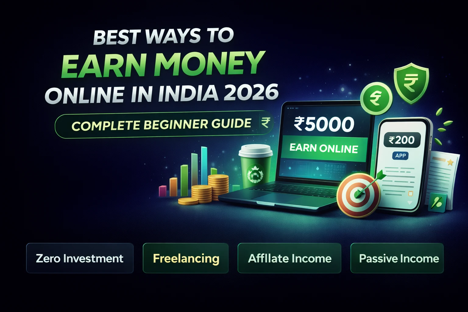 A complete guide showing How to Earn Money Online in India 2026 using zero-investment methods and legit apps.