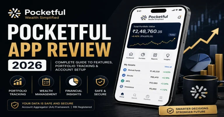 Pocketful App Review 2026 showing portfolio tracking dashboard and wealth management platform interface